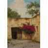 Paintings | Oil on canvas ‘Cour intérieur’ signed Moinat SA  – Antiques and home décor