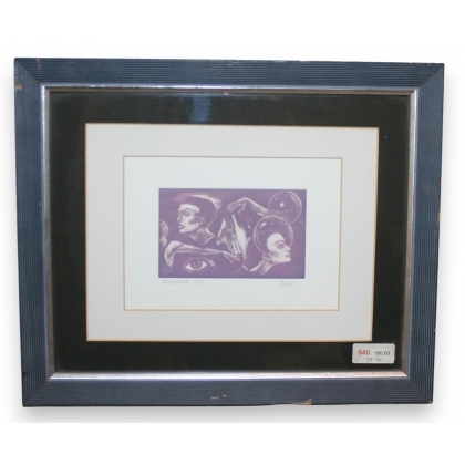 Modern mezzotint engraving signed by Bader, on paper by Moinat SA – Antiques and decorative items – Engravings, lithographs
