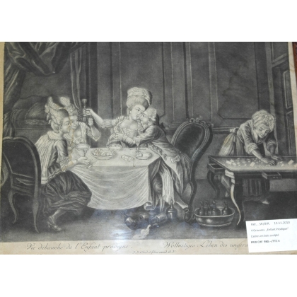 Set of 4 engravings, ‘The Prodigal Son’, by Moinat SA – Antiques and decorative items – Engravings, lithographs