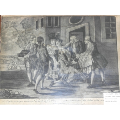 Set of 4 engravings, ‘The Prodigal Son’, by Moinat SA – Antiques and decorative items – Engravings, lithographs