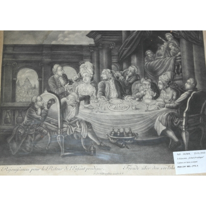 Set of 4 engravings, ‘The Prodigal Son’, by Moinat SA – Antiques and decorative items – Engravings, lithographs