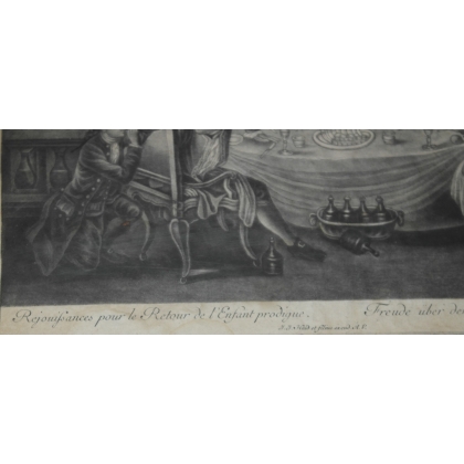 Set of 4 engravings, ‘The Prodigal Son’, by Moinat SA – Antiques and decorative items – Engravings, lithographs