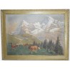 Aquarelle sur carton "Eiger, Mönch  et  sur Moinat SA  - Antiquités décoration -  Gouaches, Aquarelles, Pastels