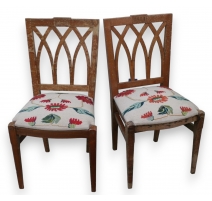 Paire de chaises Directoire recouvertes