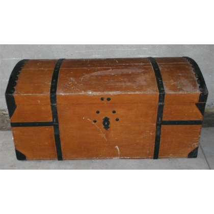 Firwood chest with wrought-iron trim at  Moinat SA  - Antiques and home décor