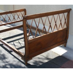 Directoire-style bed with latticework at Moinat SA – Antiques and home décor