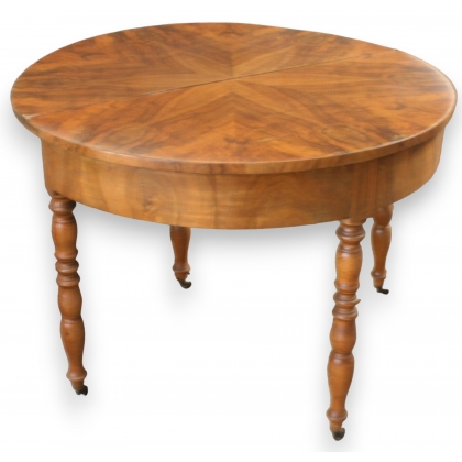  Table demi lune Louis-Philippe en noyer sur  Moinat SA  - Antiquités décoration
