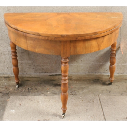  Table demi lune Louis-Philippe en noyer sur  Moinat SA  - Antiquités décoration