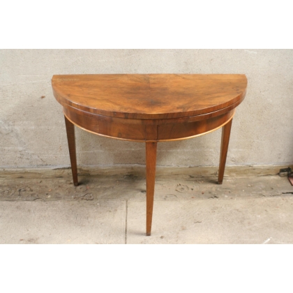  Table demi-lune Directoire en noyer sur  Moinat SA  - Antiquités décoration