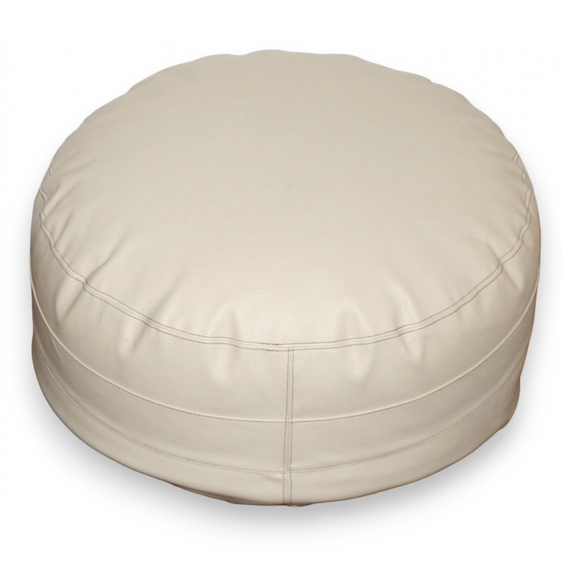 Pouf "Berliner ivory" en simili cuir