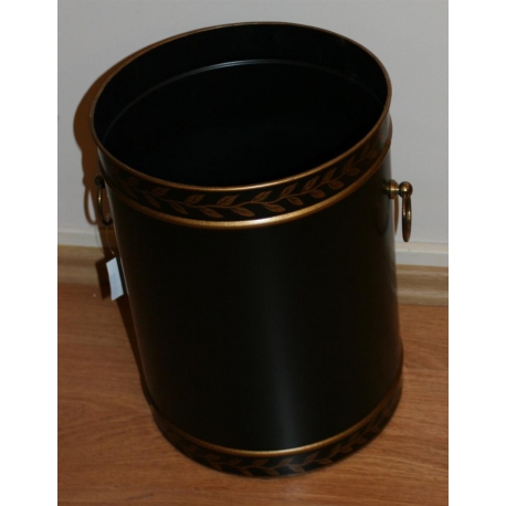 Black sheet metal wastepaper basket at  Moinat SA  - Antiques and home décor