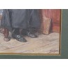 Cuadro «El cura en la biblioteca», de GRISON.  en Moinat SA  - Antigüedades y decoración -  Gouaches, acuarelas, pasteles