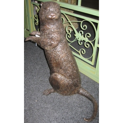 Loutre en bronze, goulot de fontaine