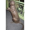 Loutre en bronze, goulot de fontaine