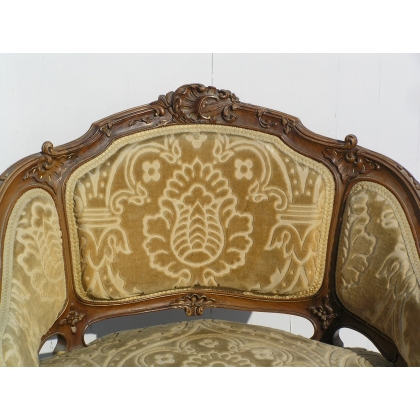 Richly decorated Napoleon III Gondola armchair from Moinat SA – Antiques and interior design