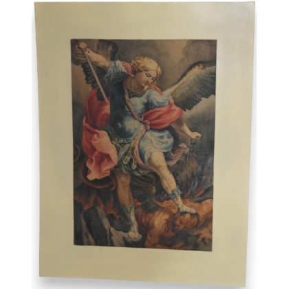 Aquarelle "Saint-Michel Archange,  sur Moinat SA  - Antiquités décoration -  Gouaches, Aquarelles, Pastels