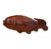 Netsuke en bois "Poisson" Chine