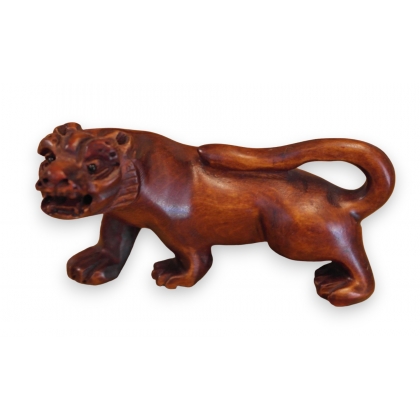 Netsuke en bois \"Lion\" Chine