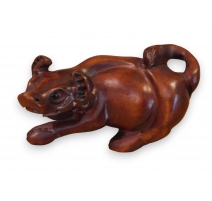 Netsuke en bois "Buffle" Chine