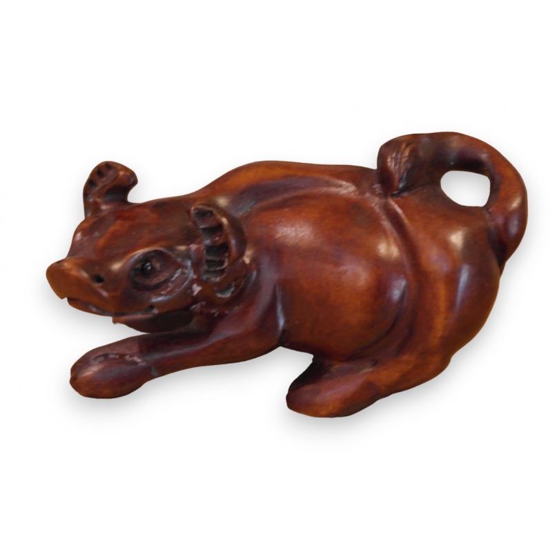 Netsuke en bois "Buffle" Chine