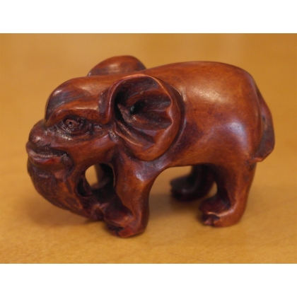  Netsuke en bois "Éléphant" Chine sur  Moinat SA  - Antiquités décoration