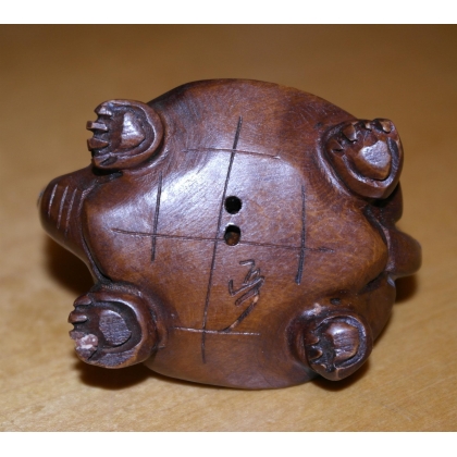  Netsuke en bois "Tortue à tête de sur  Moinat SA  - Antiquités décoration