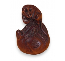 Netsuke en bois "Singe" Chine