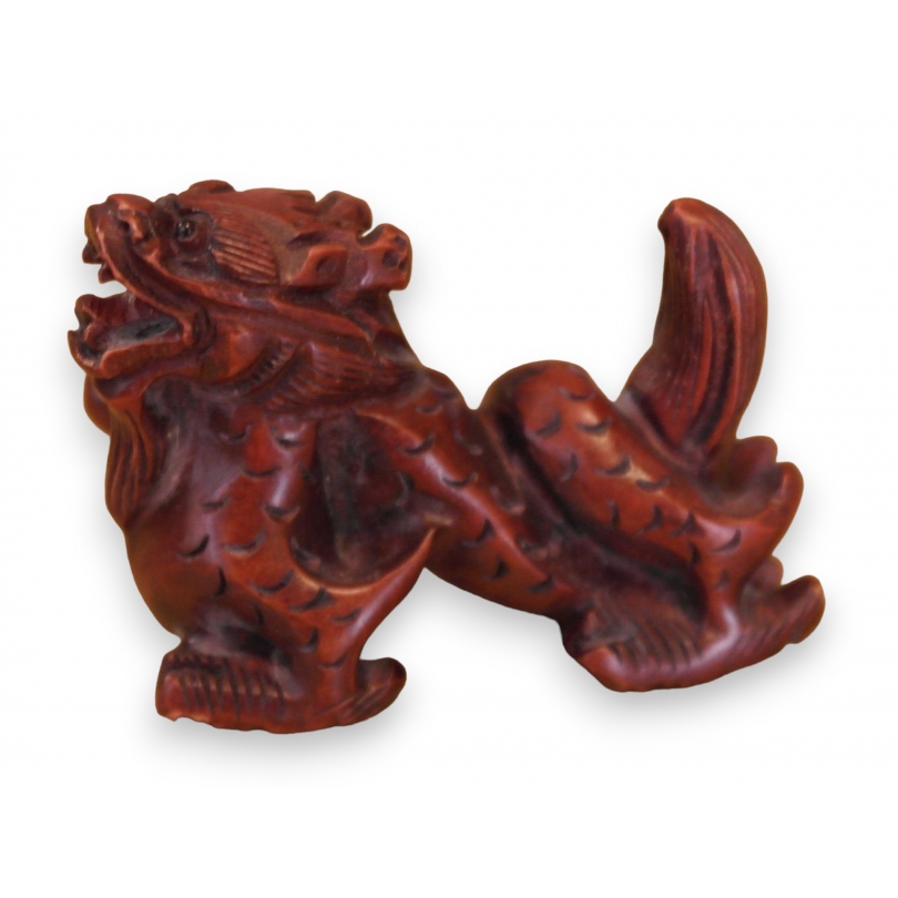  Netsuke en bois "Chien de Fö" Chine sur  Moinat SA  - Antiquités décoration