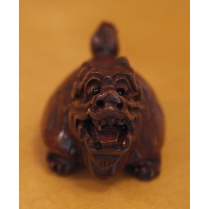  Netsuke en bois "Tortue à tête de sur  Moinat SA  - Antiquités décoration