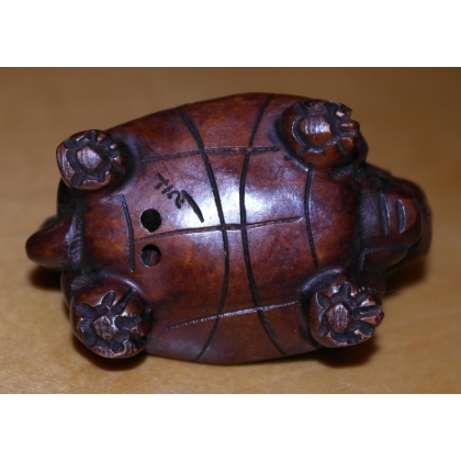  Netsuke en bois "Tortue à tête de sur  Moinat SA  - Antiquités décoration