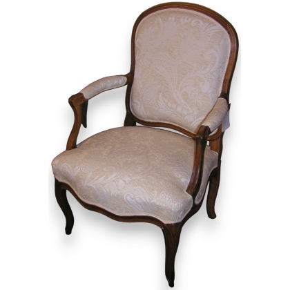 Paire de fauteuils Louis XV. Dos plat.