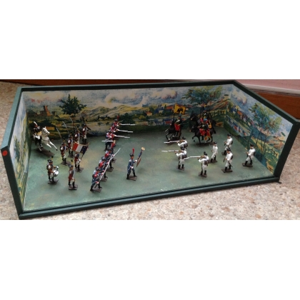  Coffret contenant 26 soldats de plomb sur  Moinat SA  - Antiquités décoration