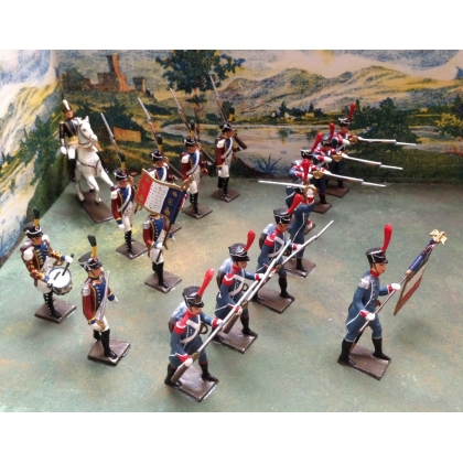  Coffret contenant 26 soldats de plomb sur  Moinat SA  - Antiquités décoration