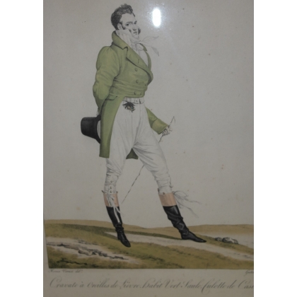 Engraving: ‘Hare-ear tie’, by Moinat SA – Antiques and decorative items – Engravings, lithographs