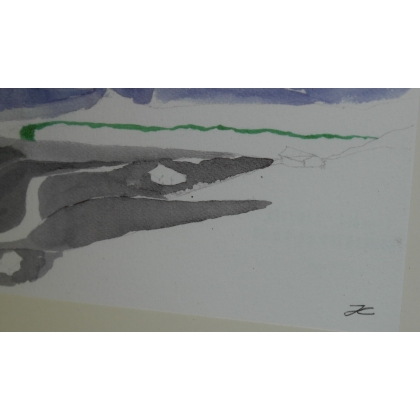 Aquarelle "Montagnes", signé JC  sur Moinat SA  - Antiquités décoration -  Gouaches, Aquarelles, Pastels