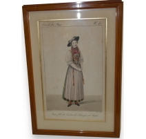 Gravure "Jeune fille du canton de