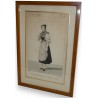  Gravure "Jeune fille du canton de sur  Moinat SA  - Antiquités décoration