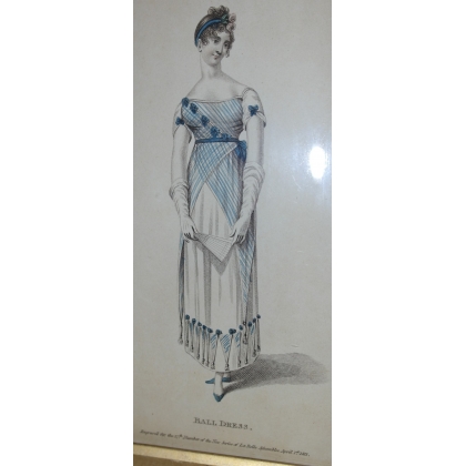 Fashion engraving ‘Ball dress’ by La Belle, published by Moinat SA – Antiques and decorative items – Engravings, lithographs