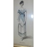 Fashion engraving ‘Ball dress’ by La Belle, published by Moinat SA – Antiques and decorative items – Engravings, lithographs
