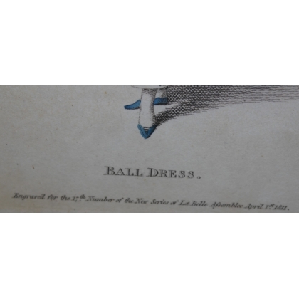 Fashion engraving ‘Ball dress’ by La Belle, published by Moinat SA – Antiques and decorative items – Engravings, lithographs