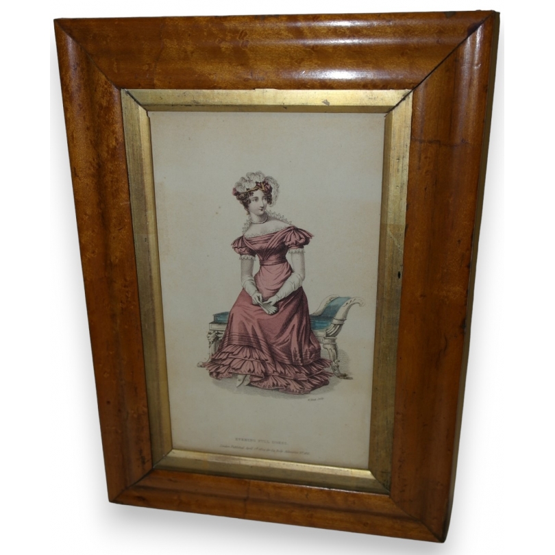 Gravure de mode "Evening full dress" La  sur Moinat SA  - Antiquités décoration -  Gravures, Lithos
