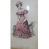 Gravure de mode "Evening full dress" La  sur Moinat SA  - Antiquités décoration -  Gravures, Lithos