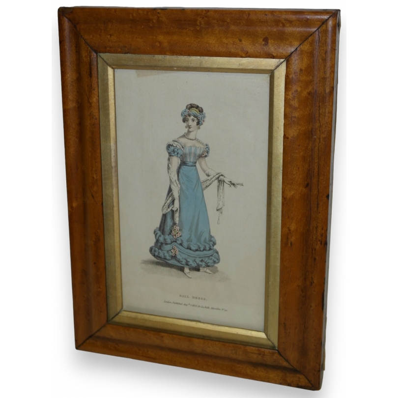 Fashion engraving ‘Ball dress’ by La Belle, published by Moinat SA – Antiques and decorative items – Engravings, lithographs