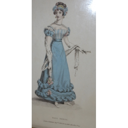 Fashion engraving ‘Ball dress’ by La Belle, published by Moinat SA – Antiques and decorative items – Engravings, lithographs