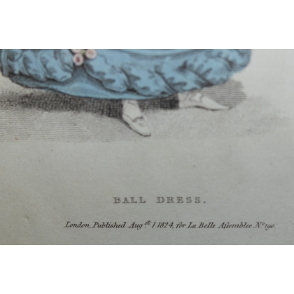 Fashion engraving ‘Ball dress’ by La Belle, published by Moinat SA – Antiques and decorative items – Engravings, lithographs