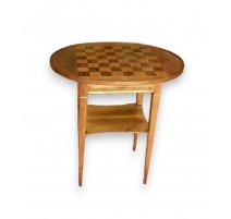 Table Directoire avec tiroir et tablette.