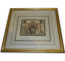 Gravure "Bâle, la poste (Gerbergasse)"