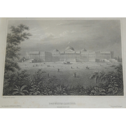 Gravure "Das neue Capitol (Washington)"  sur Moinat SA  - Antiquités décoration -  Gravures, Lithos