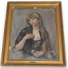 Paintings | Oil on panel, ‘Young Woman’, signed Moinat SA  – Antiques and home décor