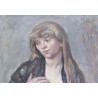 Paintings | Oil on panel, ‘Young Woman’, signed Moinat SA  – Antiques and home décor